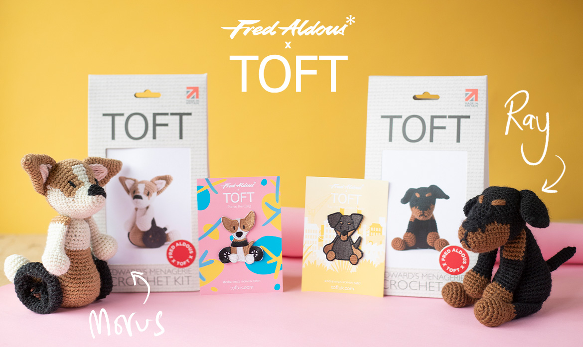 TOFT x Fred Aldous collaboration dog crochet kits